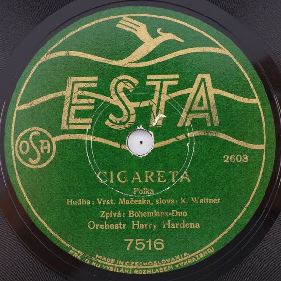 Other - Harry Hardena - Cigareta / Jsou Nás Miliony - 10" 78 rpm Record 7516 Czech RARE